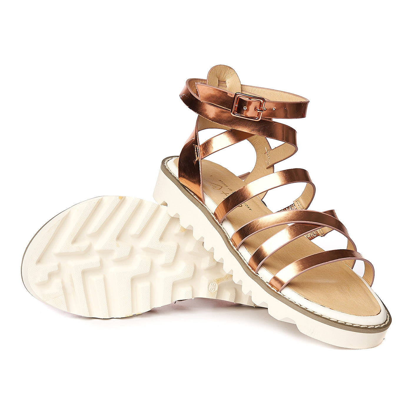 Sandale bronz/auriu ZLN 0229 - Zellini