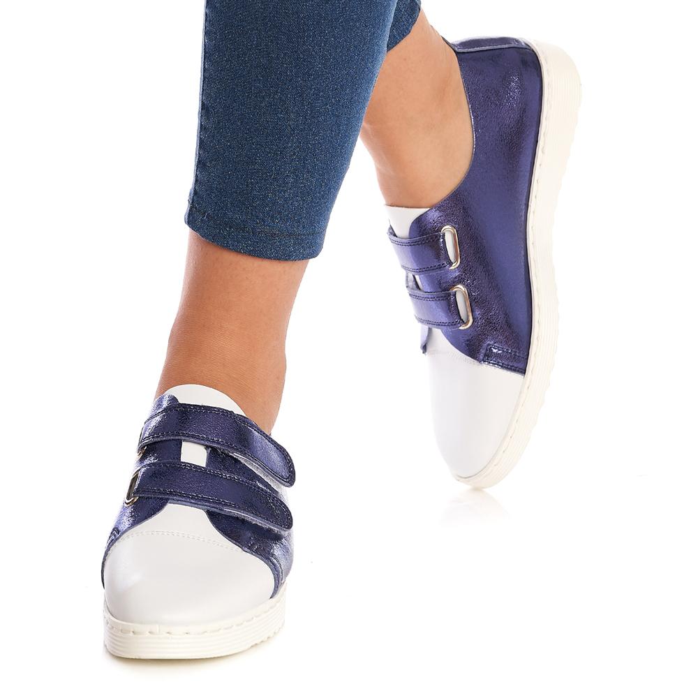 Pantofi Casual ZLN 0054 WHITE/BLUE - Zellini