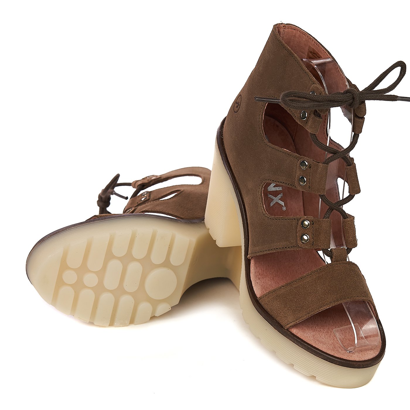 Sandale BRONX din Piele Naturala Kaki Cu Platforma ZLN 0168 - Zellini